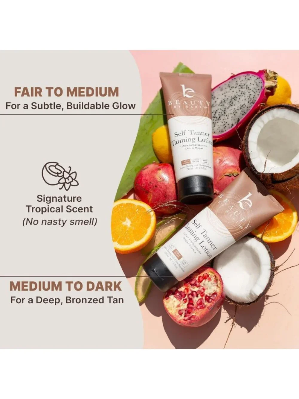 Organic Self Tanner Lotion with Tanning Mitt - USA Made, Sunless Glow, Natural